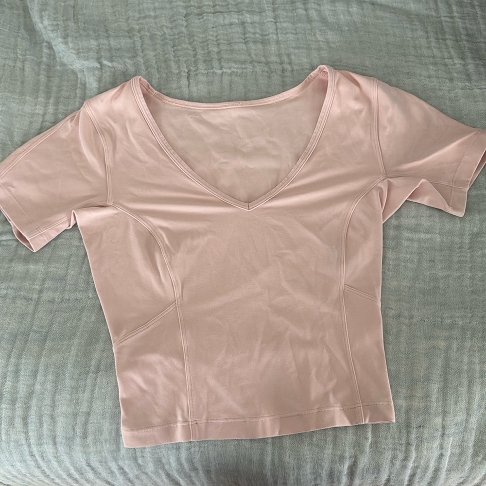 Lululemon short sleeve tight cropped top women's size 2
